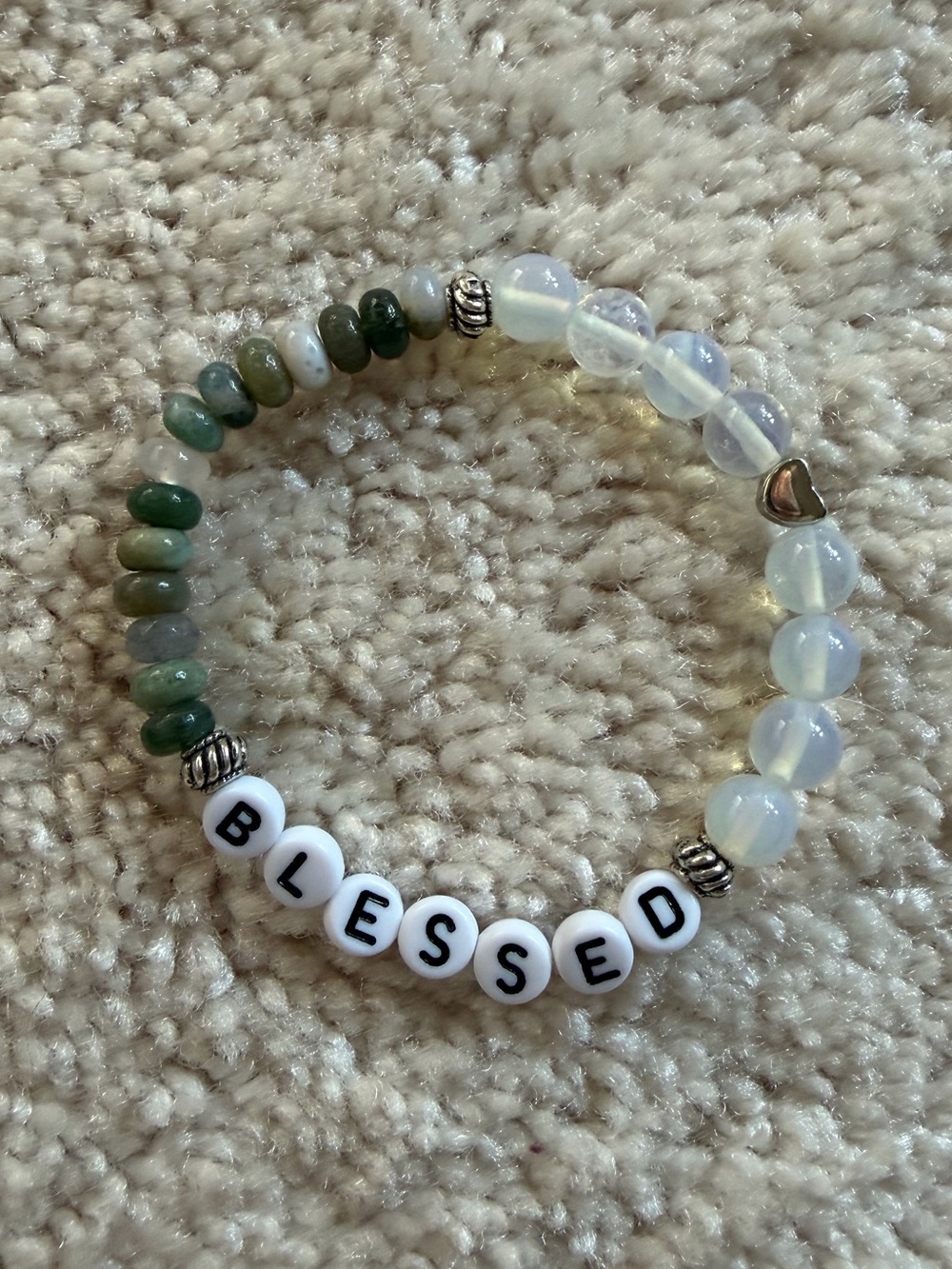 {Handmade} 'BLESSED' Beaded Stretch Bracelet